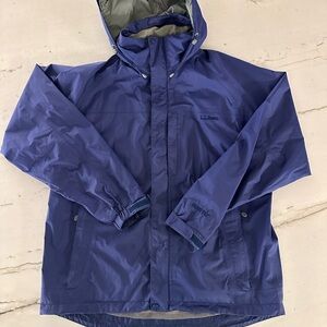 LL Bean GORE Tex Stowaway Jacket Mens Large Full Zip Mesh Lined Drawcord Hem